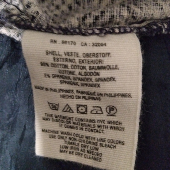 Anthropologie Cartonnier Cropped Pants Blue White Print Size 2 - Picture 9 of 9